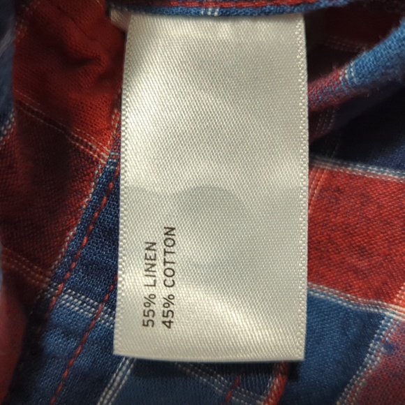 Best Made Co. Linen Blend Check Pattern Shirt Size XL in Red/Blue - Picture 3 of 10